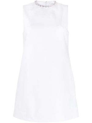 AREA crystal-embellished heart mini dress - White
