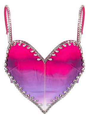 AREA crystal-embellished heart-shape top - Pink