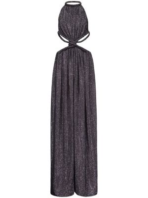 AREA crystal-embellished knot gown - Grey