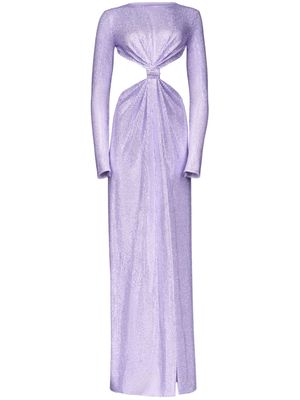 AREA crystal-embellished knot gown - Purple