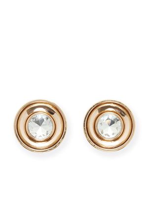 AREA crystal-embellished medallion earrings - Gold