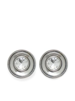 AREA crystal-embellished medallion earrings - Silver