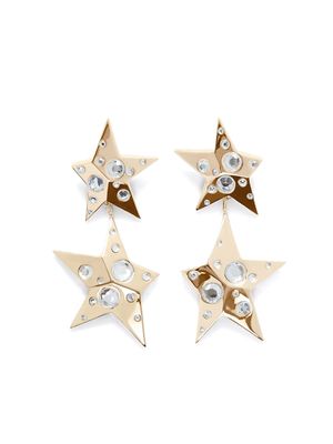 AREA crystal-embellished star drop earrings - Gold