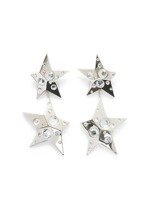 AREA crystal-embellished star drop earrings - Silver