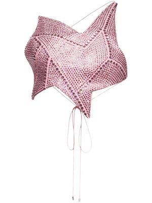 AREA crystal-embellished star top - Pink
