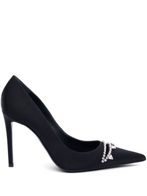 AREA crystal-embellished stiletto pumps - Black