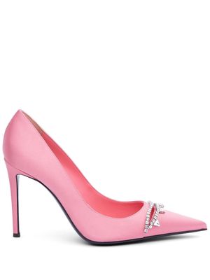 AREA crystal-embellished stiletto pumps - Pink