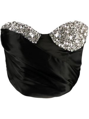 AREA crystal-embellished strapless top - Black