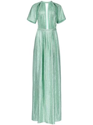 AREA crystal-embellished T-shirt gown - Green