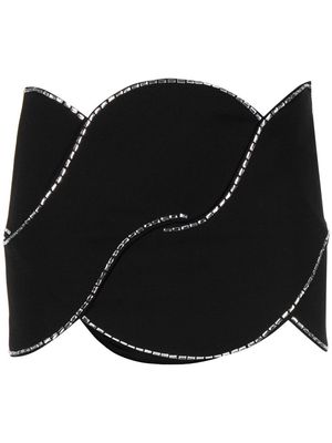 AREA Crystal Rope miniskirt - Black