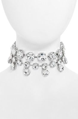 Area Crystal Watermelon Seed Choker Necklace in Silver