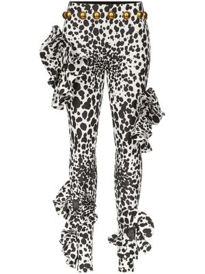 AREA Dalmatian Flower leggings - Black