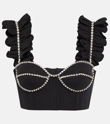 Area Embellished cotton bustier top