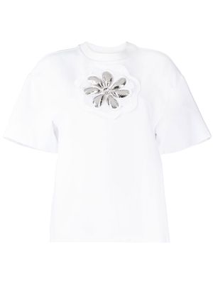 AREA embellished cut-out T-shirt - White