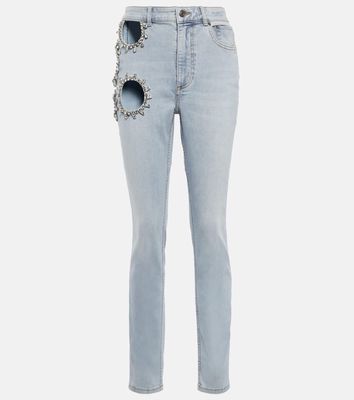 Area Embellished cutout high-rise jeans