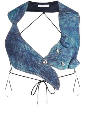 AREA Fox Fur-print top - Blue
