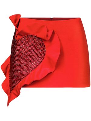AREA heart-embellished miniskirt - Red