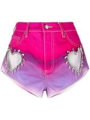 AREA high-waisted gradient-effect shorts - Pink