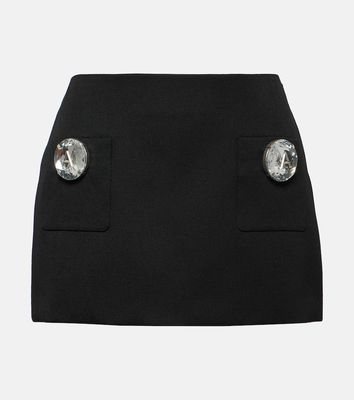 Area Jumbo crystal-embellished wool miniskirt