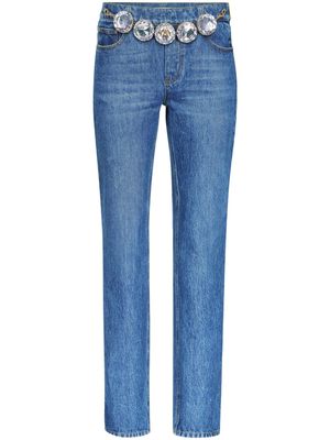 AREA Jumbo Crystal straight-leg jeans - Blue