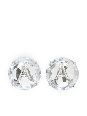 AREA jumbo crystal stud earrings - Neutrals