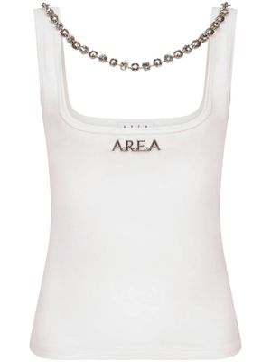 AREA logo-plaque tank top - White