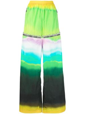 AREA ombré crystal-embellished trousers - Green