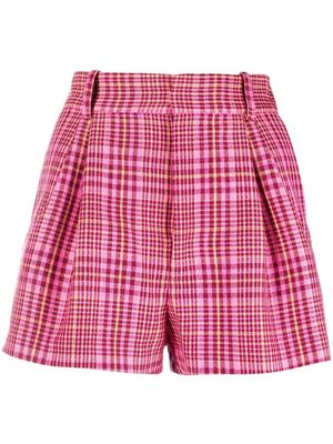 AREA plaid tailored shorts - Pink