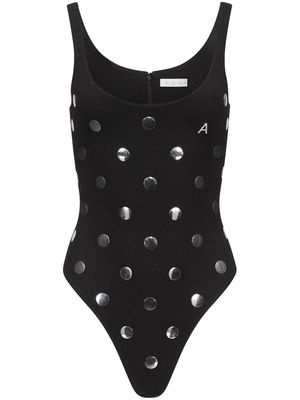 AREA polka dot-appliqué bodysuit - Black