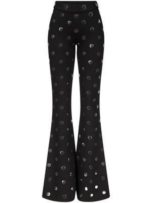 AREA Polka Dot flared trousers - Black