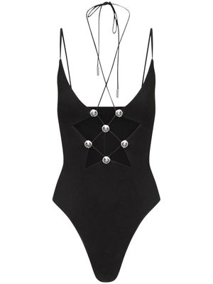 AREA star cut-out bodysuit - Black