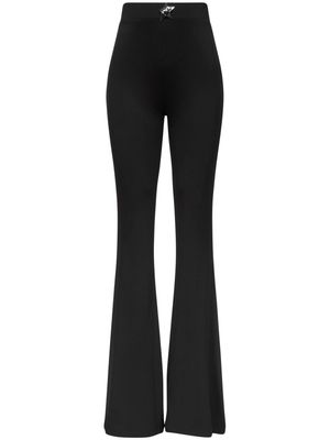 AREA star-stud high-waist flared trousers - Black