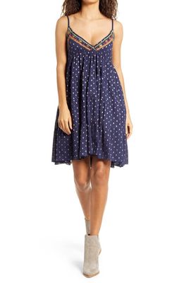 Area Stars Embroidered Sundress in Navy