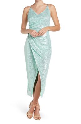 Area Stars Sequin Embellished Midi Dress in Green
