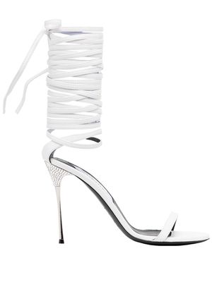AREA x Sergio Rossi Shibari sandals - White