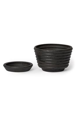 Areaware Racine Planter with Saucer in Carbon