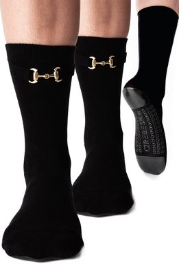 Arebesk 2-Pack Horsebit Everyday Crew Socks in Black