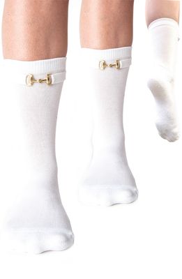 Arebesk 2-Pack Horsebit Everyday Socks in White