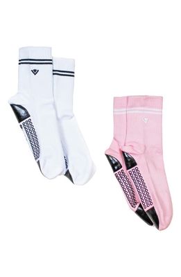 Arebesk Assorted 2-Pack Grip Crew Socks in Small