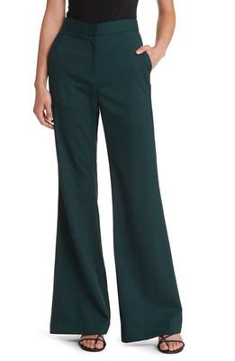 ARGENT High Waist Stretch Wool Flare Trousers in Forest