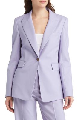 ARGENT Stretch Wool Single Button Blazer in Lilac