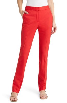 ARGENT Stretch Wool Straight Leg Trousers in Poppy