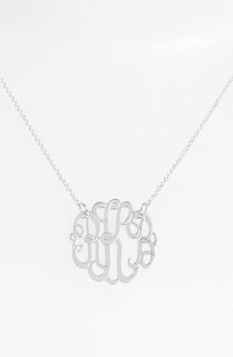 Argento Vivo Sterling Silver Argento Vivo Personalized Small 3-Initial Letter Monogram Necklace