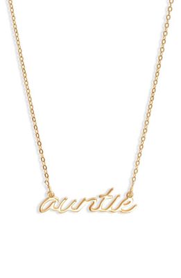 Argento Vivo Sterling Silver Auntie Pendant Necklace in Gold