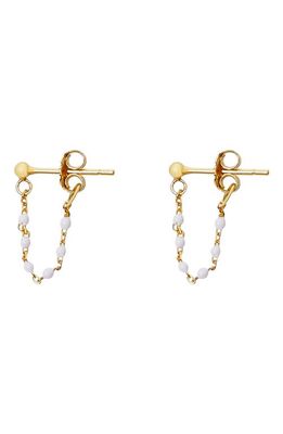 Argento Vivo Sterling Silver Beaded Chain Hoop Earrings in Gold/Blue