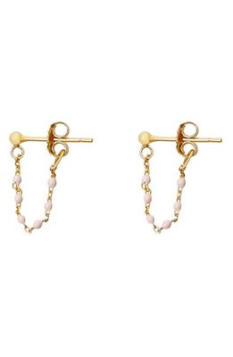 Argento Vivo Sterling Silver Beaded Chain Hoop Earrings in Gold/Pink