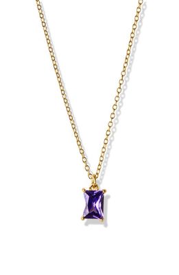 Argento Vivo Sterling Silver Birthstone Pendant Necklace in February/Amethyst