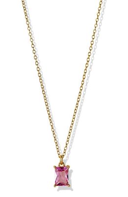 Argento Vivo Sterling Silver Birthstone Pendant Necklace in October/Pink