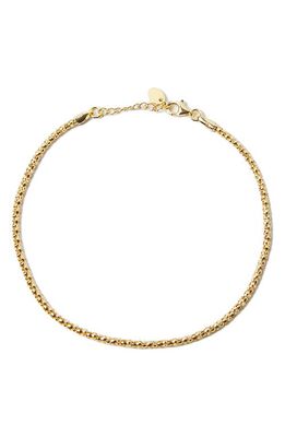 Argento Vivo Sterling Silver Box Chain Anklet in Gold