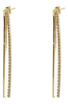Argento Vivo Sterling Silver Chain Linear Drop Earrings in Gold